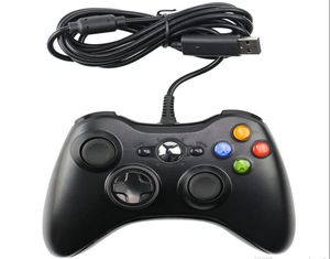 Chock Wired USB Game Controllers Gamepad Joystick för Microsoft Xbox Slim 360 Windows PC med axlar Knappar2367729