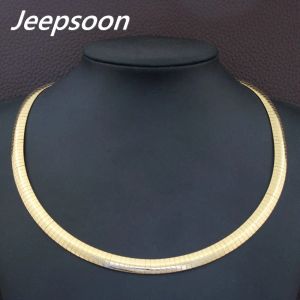 Necklaces 8mm HOT Accessories Wholesale Stainless Steel Jewelry Fashion Romantic Plated gold color Torques Necklaces for women NBJDBUJP