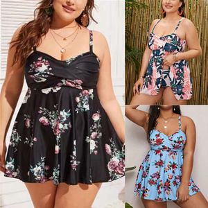 New Split Fat Po Plus Size Swimwear Sexy Multi Color Printed Strap Swimwear for Women