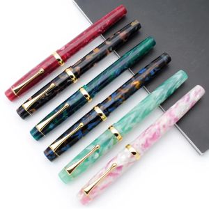 ペンペン高品質のセルロイドアクリル樹脂噴水ペン、ゴールデンクリップfペンfペンインクペンインクペンソクビジネスオフィスギフトペン