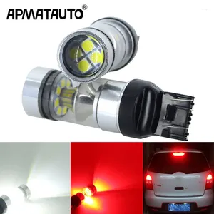 System oświetlenia Apmatauto 2PCS 100W genialny czerwony biały 20-SMD-3030 W21/5W 7443 7444 T20 SRCK Wymiana żarówki LED dla hamulca/ogona samochodu