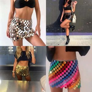 See Sexy Through Sequin Mini Sskirt for Women Elegant Solid Short Bottom Nightcluarty Y2k Streetwear Skirt 2023 Rave Ooutfit 240402