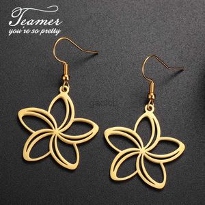 Dangle Chandelier Teamer Vintage Ficree Flowers 펜던트 Dangle Earrings Stainless Steel Gold 도금 여성 웨딩 보헤미안 우아한 보석 선물 D240323