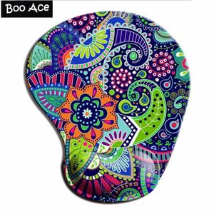 Mouse blocs pulso repousa o padrão floral ergonômico mousepad com suporte de pulso - proteja seus pulsos y240423