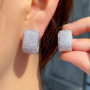 Серьги Huitan Полный кубический циркония серьги обручи для женщин Bling Bling Temprament аксессуары для женщин роскошные свадебные украшения