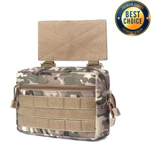 Bags 1000D Outdoor Multifunctional Accessory Bag Belly Pouch Edc Military Fan Waist MOLLE Bag For Tactical Backpack Vest