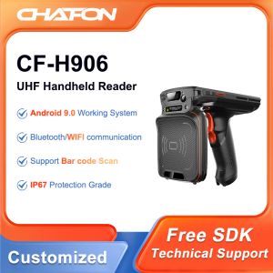 Suportes Chafon CFH906 UHF Handheld RFID Reader Long Range Android 9.0 Com Wi -Fi Bluetooth 4G GPS Função para Managem