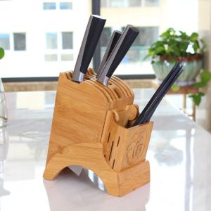 Storage Nóż Nóż drewniany uchwyt na nóż kuchenny wielofunkcyjny stojak na narzędzia do przechowywania uchwyt na narzędzia bambus noże
