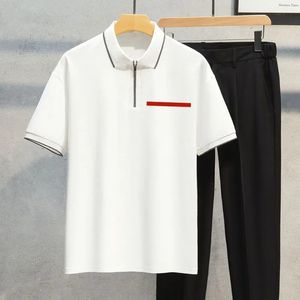 Pius Męskie T-shirty męskie polo krótkie oddychane topy tee wzór litera drukują kobiety letnie koszule plus size męskie koszulka polo M-5xl