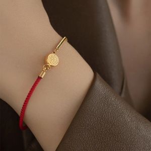 Armband titan rostfritt stål välsignelse charm armband armband för kvinnor etnisk röd rep kedja länk armband smycken
