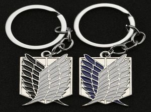 Attack på Titan Keychain Wings of Liberty Dom Scouting Legion Eren Keyring Key Holder Chain Ring Nya anime smycken hela7462360