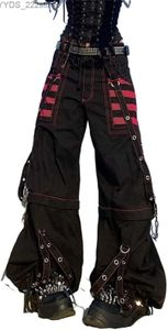 Jeans femminile femminile jeans gothic jeans largo gambe dritte apron grembiule pantaloni sciolti yq240423