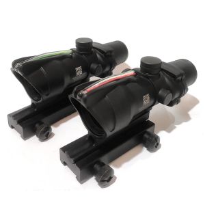 Optics tattico trijicon acog 4x32 stile rosso reticolo rosso sorgente di fibra di fucile illuminato