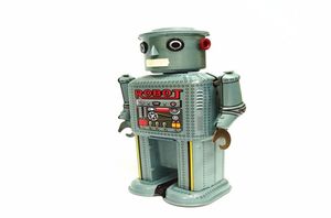 Novelty Games Adult Collection Retro Wind up toy Metal Tin moving Arms swing alien robot Mechanical Clockwork toy figures kids gif9169868