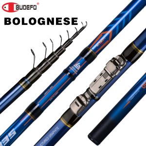 アクセサリーBudefo Selektor Telescopic Bolognese Fingionrod 4/4.5/5/5.5/6m高カーボントラウトトラベルライトスピニングフロート釣り1025g