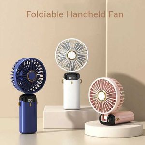 Other Appliances USB charging mini handheld fan 5-speed digital display 90 folding so the base can be used as a phone holder J240423