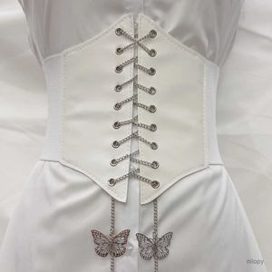 Cinture a catena in vita corsetto gotico largo pelle cingh di cingellazione per corpi cingelli per farfalla con cinture elastiche con cinture elastiche alte cinture femminino feinture fajas