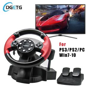 Wheels Racing Game Simulator Vibration PC Steering Wheel Pedal for PS3/PS2 Dual Vibration 200° Universal USB Racing Steering Wheel