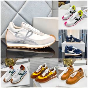 Designer Loewss Sneakers Schuhe lässige Schuhe graue Frau Sneakers Runner in Nylon und Wildleder Schnürten -Sneaker mit einem weichen Obermaterial und Honiggummi Wellen Sohle Top Cowhide