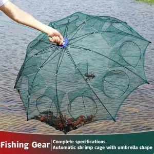 Akcesoria 94 cm Krewetki Net Cage Fishing Net Catch Catch Ochrona ryb Automatyczna składana sieć rybna Przenośna klatka wędkarska Netkat