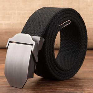 Correias da cintura New Mens Militar Belt Belt Luxury Button Metal Button Jeans Cintura Militar Tactical Nylon Tecida Y240422