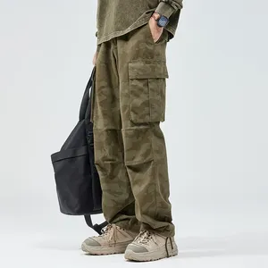 Men's Pants 2024 Camouflage Overalls Loose Straight Fashion High Street Korean Style Multi-Pocket Ins Retro Casual