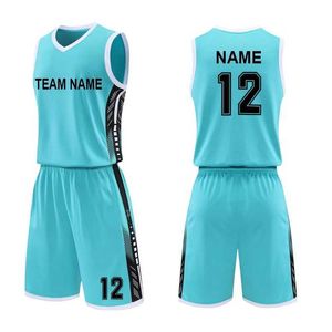 Fans Tops Tees Good Quality Mens Basketball Jersey Custom Name Team Basketball Vest Shorts Kit Kids Training Uniform Set Sportswear Y240423