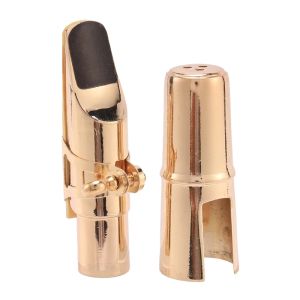 Saxophone Golden Alto Sax Saxophone Mouthpiece with Cap and Ligature Musical Instruments Parts