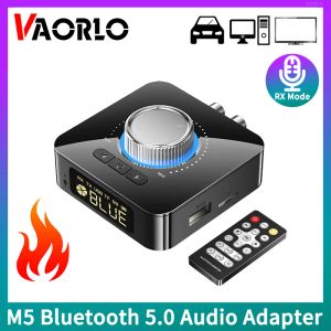 Adaptador M5 Display LED Bluetooth Audio Transmissor Receptor de 3,5 mm AUX R/L RCA TF/Udisk Jack Estéreo Adaptador sem fio IR Controle com microfone