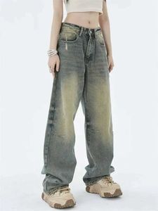 سراويل جينز للسيدات بنطلون جينز رجل على نطاق واسع بنطلون رعاة البقر هاراجوكو سراويل جينز للنساء جينز جينز عالية الخصر للمرأة ملابس Y240422