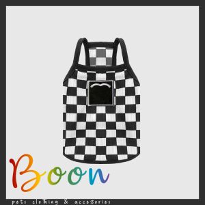 Vests Boon Black Plaid Top For Dogs Puppy Cats Vest Luxury Pet Clothes High Quality Designer Skirt Summer Schnauzer Yorkshire