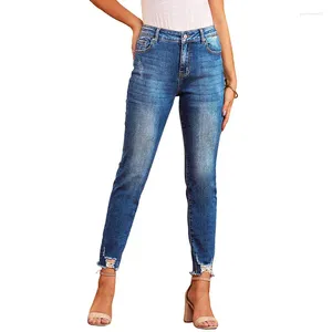 Jeans femminile femminile pantaloni in denim estate alla moda sottile a metà vita stradini indossare abiti da donna sottili per la caviglia casual abbigliamento femminile