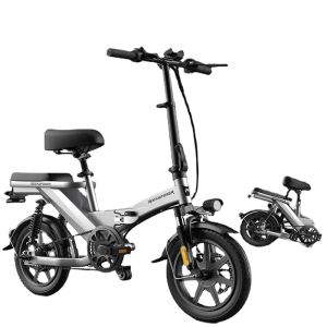 Bisiklet 14 inç 48v350w katlanır mini lityum pil disk fren tam süspansiyon e bisiklet elektrik bisiklet