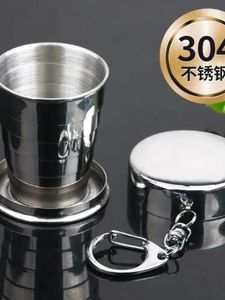 Mugs 304 Stainless Steel Cup Folding Outdoor Travel Washing Water Compression Mini Portable Small Wine