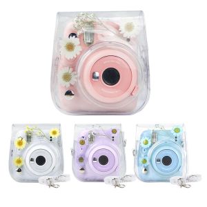 Sets für Fujifilm Instax Mini 11 9 8 transparente Kamera -Hülle Schutzbeutelabdeckung mit Schultergurt Vorhang