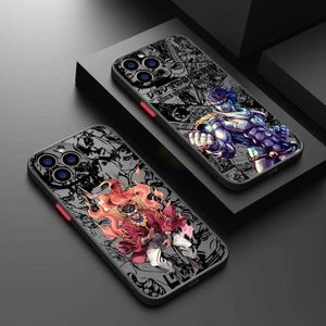 Cep telefonu tamircileri jojo tuhaf macera anime iPhone 15 14 13 13 12 Mini 11 xs xr x 8 7 Pro Max Plus TPU Buzlu Yarı Saydam Telefon Kılıfı Y240423