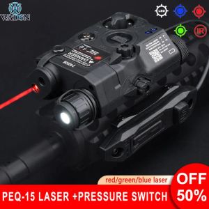 Lights Wadsn PEQ IR Illuminator PEQ15 Airsoft Tactical Green Blue Red Dot Laser Dual Function Pressure Switch MOMP PICANTINY