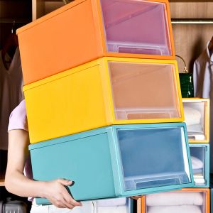 Bins 5/8/13L Storage Home Boxes Bin Drawer Cabinet Free Combination Household Underwear Finishing Wardrobe Clothes Transparent Drawer