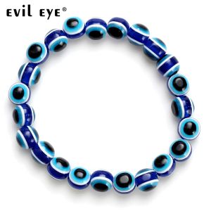 Strands Evil Eye 2018 Fashion 4 6 8mm Blue Resin Beads Beaded Braceted Turkish Style Charm Blue Eye Bead Bracelet for Women EY4779