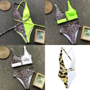 Buckle Splice Bikini Mujer Monokini Sexig kvinnlig baddräkt One Piece High Cut Bathing Suit Women Bathers Push Up badkläder 2019 New1