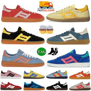 Sapatos de goma de goma marinha rosa claro azul claro preto branco shukyu marrom amarelo manchen masculino hamburgo Handela de camurça Espinada Espinaga plana