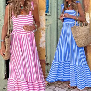 Summer Womens Clothing Fashionable Temperament Loose Dress Striped Casual