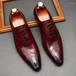 Отсуть обувь высшего качества мужчин Оксфорд подлинная кожа