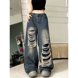 Women's Jeans Ripped Baggy Jeans For Women 2023 Summer strtwear Fashion High Waist Boyfriend Jeans For Women Gothic Denim Pants Woman Y240422