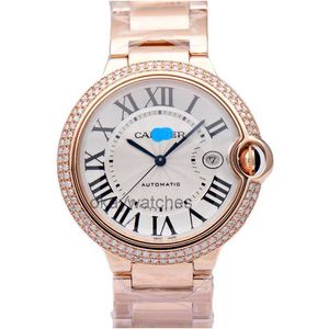 Dials Working Automatic Watches carter Blue Balloon 42MM Rose Gold Back Diamond Mechanical Mens Watch W69006Z2