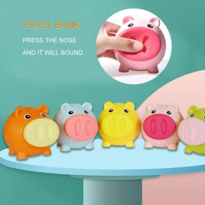 BOXE CINETTO Piggy Bank Cartoon giocattolo Piatta Moneta Saving Box Children Transparent Children Safe Piggy Bank Coin Storage Box Banks Regalo di compleanno