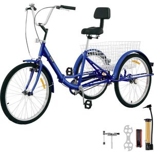Bikes 2024 Bkisy Tricycle Adult 24 Wheels Adult Tricycle 1-Speed 3 Wheel Bikes White for Adults Three Wheel Bike Y240423