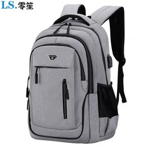 Large Capacity Backpack Men Laptop Backpacks 15.6 Oxford Black Solid High School Bags Teen College Boy Gril Student Backpack 240409