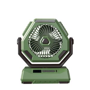 Camping Fan Outdoors Home USB Laddningsbara fläktar Tak Oscillating Fan Portable Air Conditioner Wireless Electric Desk Fans Intelligent Cooling With Lighting