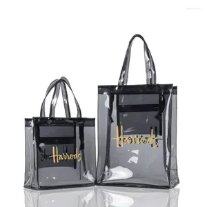 Totes London Style Clear PVC Tote Shopping Bag Eco Friendly Signature Transparent Shopper Handbag And Gym Women Work Purses For Beach